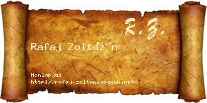 Rafaj Zoltán névjegykártya